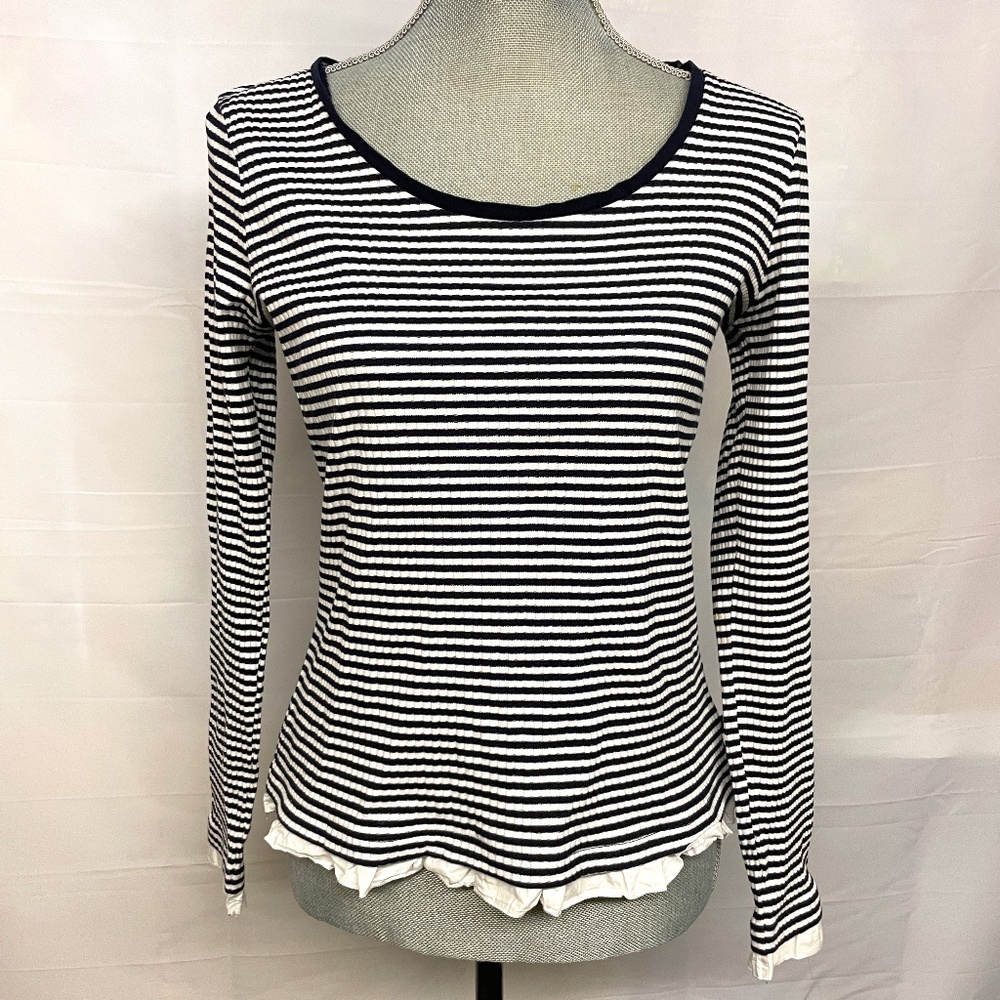 EDC Crewneck Striped Long Sleeve Shirt – Size Medium